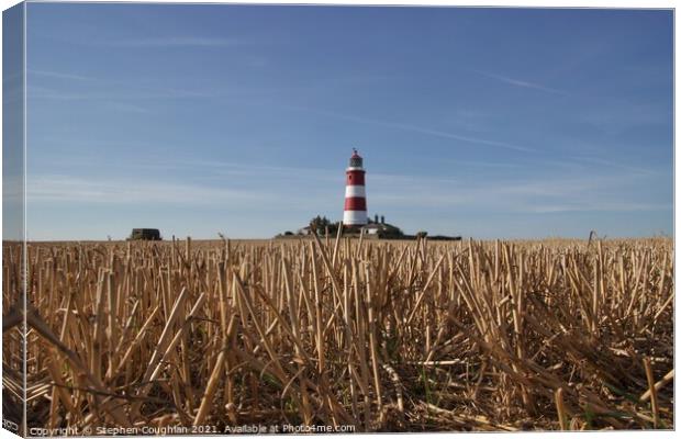 Happisburgh Lighthouse Canvas Print by Stephen Coughlan