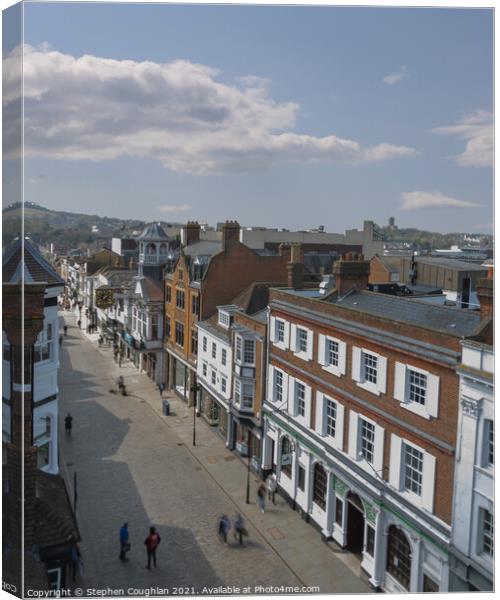 Guildford High Street from above Canvas Print by Stephen Coughlan