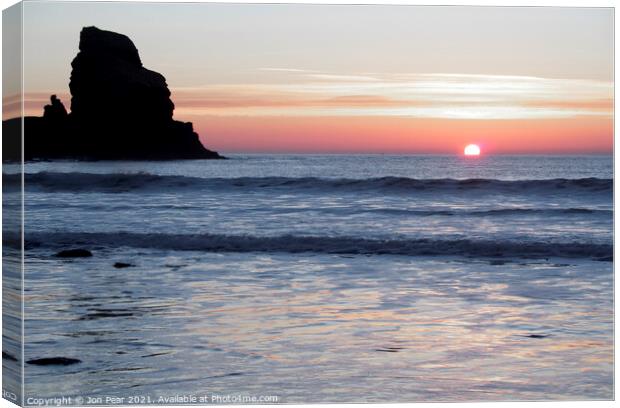 Talisker Bay Sunset Canvas Print by Jon Pear