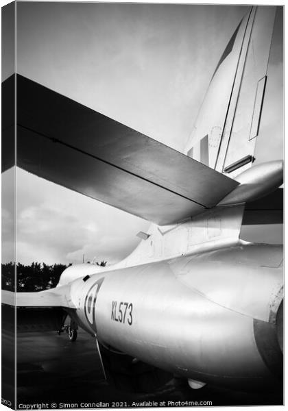 Tail of Hawker Hunter Canvas Print by Simon Connellan