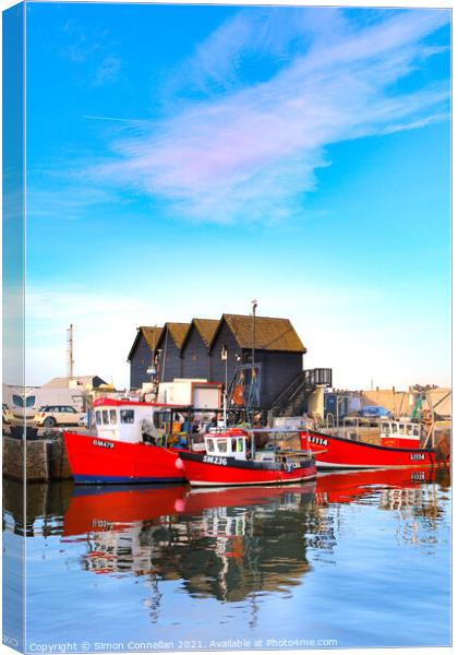 Whitstable Boats Canvas Print by Simon Connellan