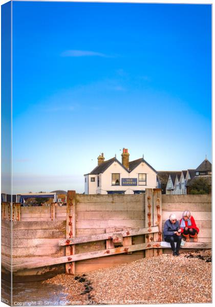 Ladies and Old Neptune, Whitstable Canvas Print by Simon Connellan