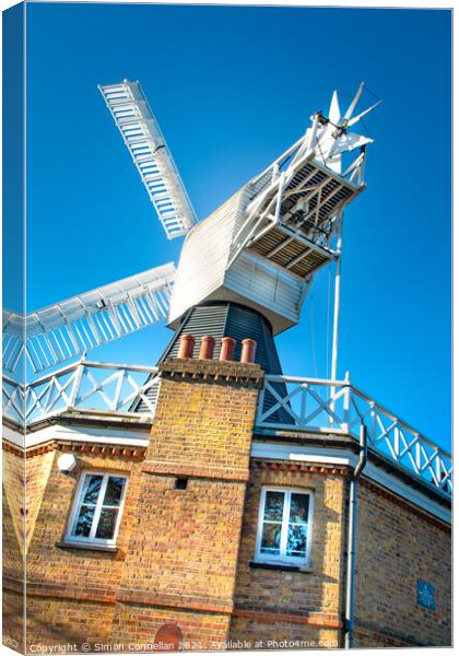 The famous windmill on Wimbledon Common, South Lon Canvas Print by Simon Connellan