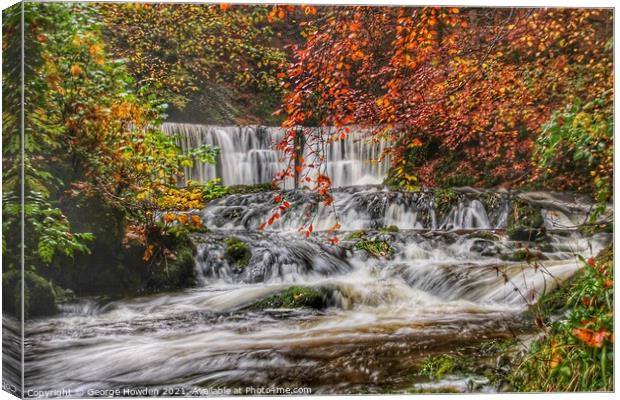 Waterfall on the River Rothay Ambleside Canvas Print by Denley Dezign