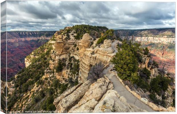 Bright Angel Overlook at the North rim of the Grand Canyon in Arizona, USA Canvas Print by Pierre Leclerc Photography