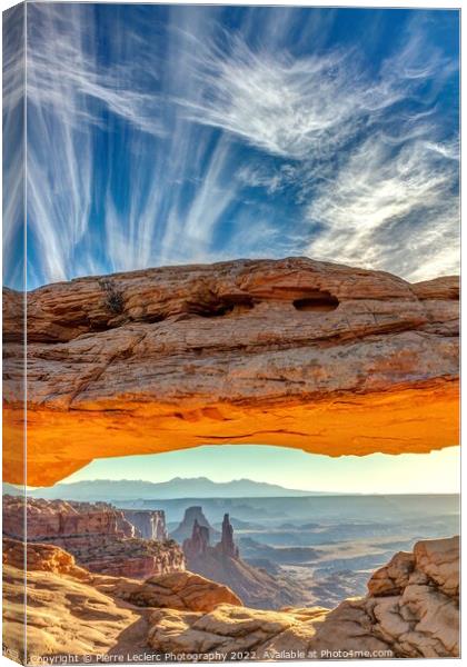 Mesa Arch Spectacular Sunrise  Canvas Print by Pierre Leclerc Photography
