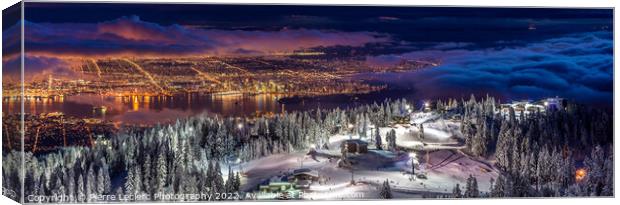 Vancouver City panorama from Grouse Mountain Canvas Print by Pierre Leclerc Photography