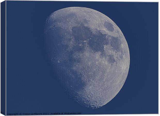 Day Moon Canvas Print by Trevor Le Feuvre