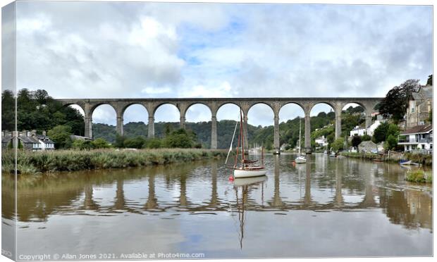 Calstock Viaduct Canvas Print by Allan Jones