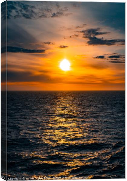 Sunset | North Sea Canvas Print by Adam Cooke