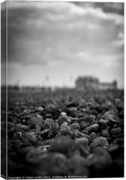 Worthing Pier | Pebbled Beach Canvas Print by Adam Cooke