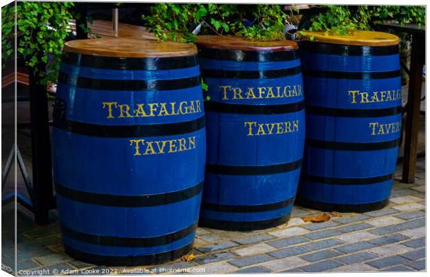 Trafalgar Tavern Barrels Canvas Print by Adam Cooke