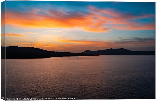 Sunset | Santorini | Greece Canvas Print by Adam Cooke