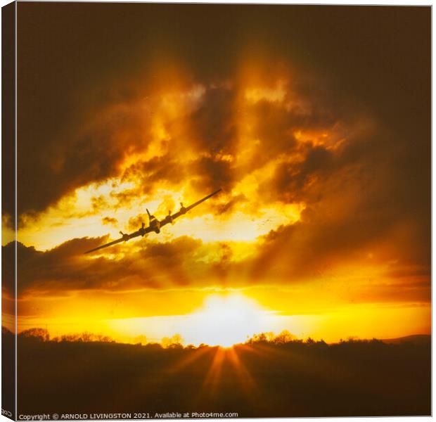 Lancaster approach from the sun Canvas Print by Arnie Livingston