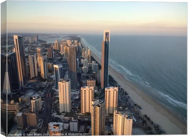 Beautiful view of Surfers Paradise, Queensland, Australia Canvas Print by John Brady