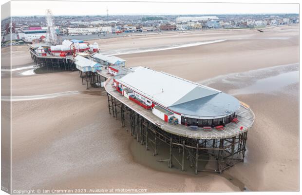 Blackpool Central Pier from the air  Canvas Print by Ian Cramman