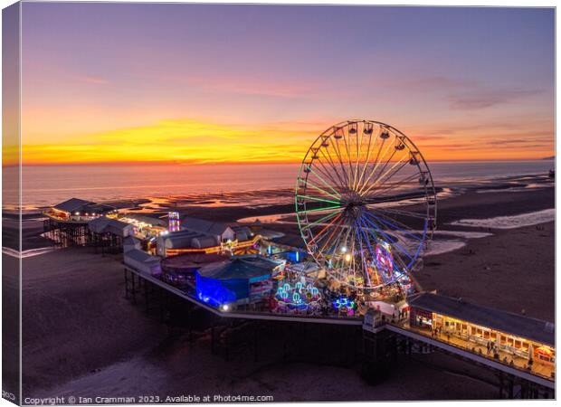 Central Pier, Blackpool at Sunset Canvas Print by Ian Cramman
