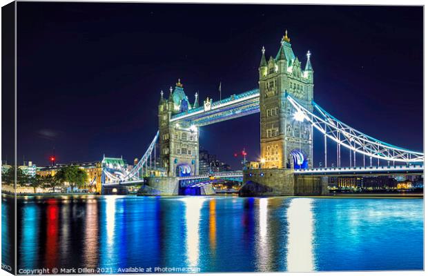 Tower Bridge at night Canvas Print by Mark Dillen
