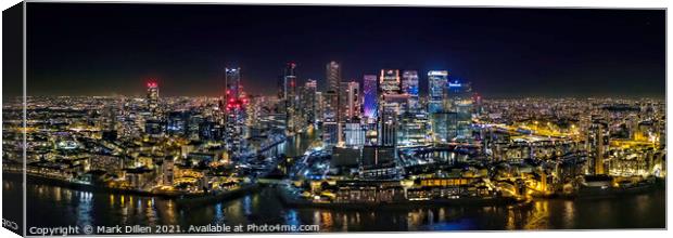 Canary Wharf at Night Canvas Print by Mark Dillen