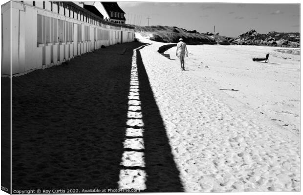 A Beach out of Season. Canvas Print by Roy Curtis