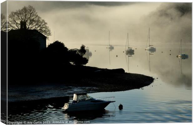 Misty Morning Reflections Canvas Print by Roy Curtis