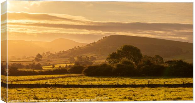 Peak District Sunrise Chrome Hill Canvas Print by johnny weaver