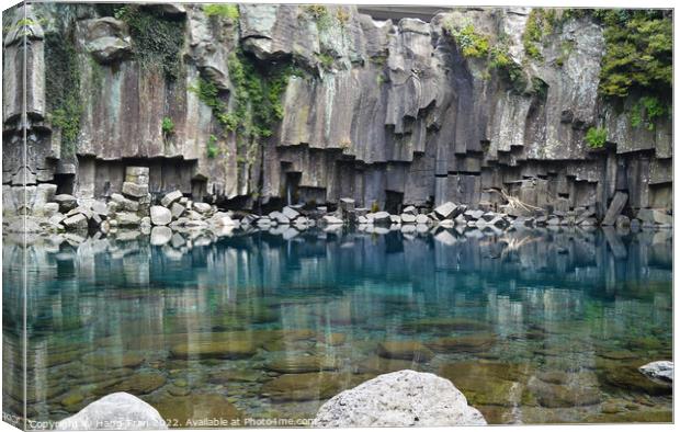 Cheonjiyeon Waterfall in Jeju Island Canvas Print by Hang Tran