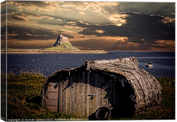 Holy Island, No Place Like Home Canvas Print by Duncan Spence