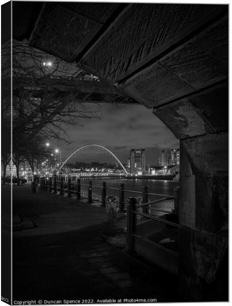 The Millennium Bridge, Newcastle upon Tyne Canvas Print by Duncan Spence