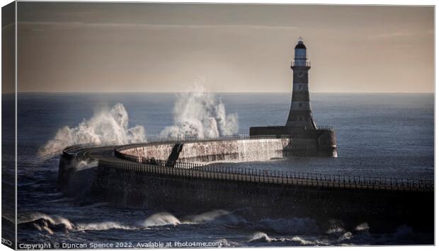 Roker Pier Storm Canvas Print by Duncan Spence