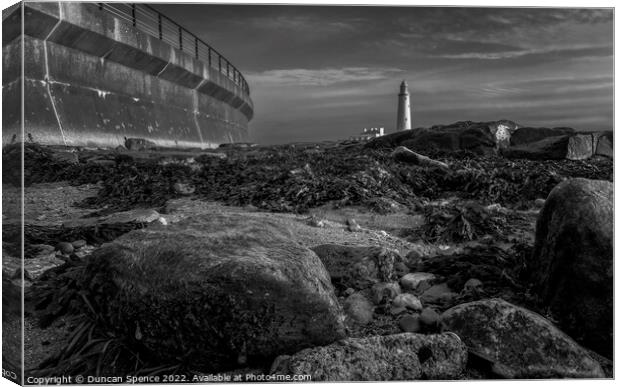 St Marys Lighthouse Canvas Print by Duncan Spence