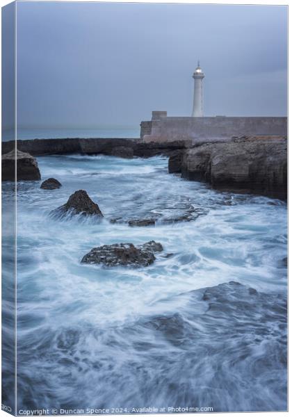 Rabat Lighthouse Canvas Print by Duncan Spence
