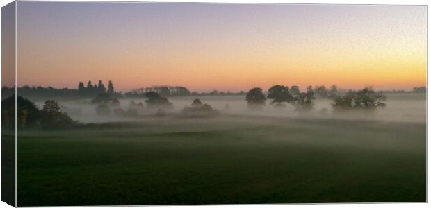 Enchanting Misty Summer Evening Canvas Print by David McGeachie