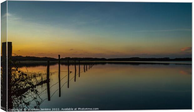 Kenfig pool sunset Canvas Print by Stephen Jenkins