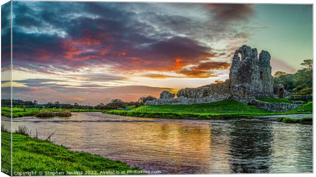 Ogmore Castle at Sunrise Canvas Print by Stephen Jenkins