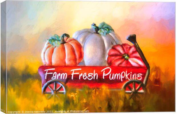 Farm Fresh Pumpkins Canvas Print by Donna Kennedy