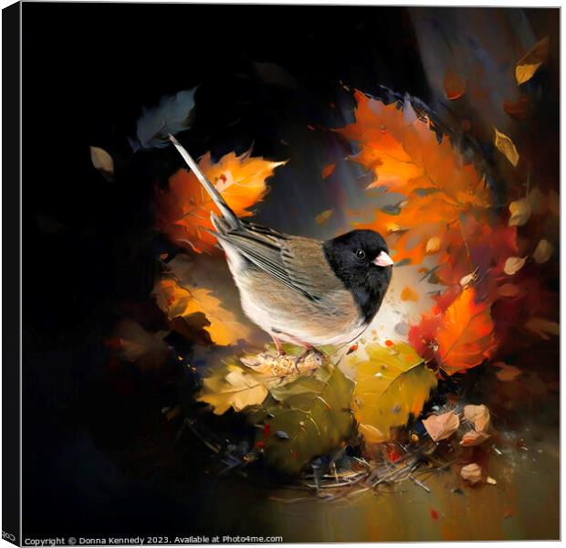 Autumn Whirlwind Canvas Print by Donna Kennedy