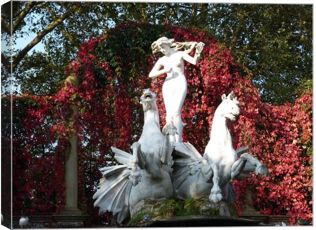 The Naked Ladies Statue, York House Gardens Canvas Print by Peter Hodgson