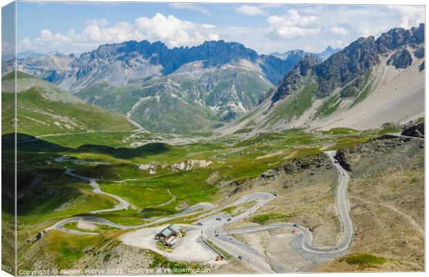 French Alps, road to Col du Galibier. Canvas Print by Plamen Petrov