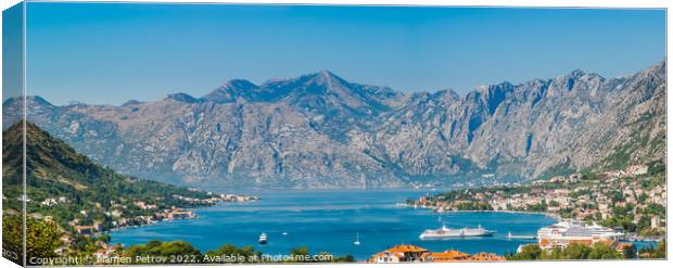 Panorama of Kotor Bay, Montenegro Canvas Print by Plamen Petrov
