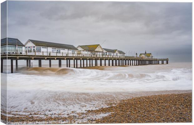 Winter Magic at Southwold Pier Canvas Print by Terry Newman