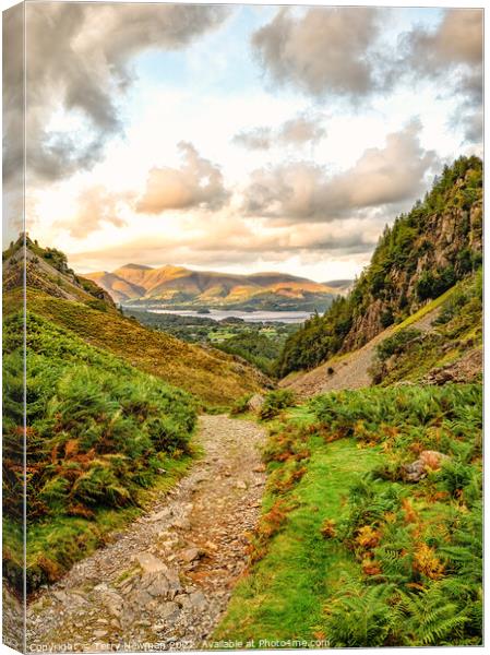 Majestic Derwent Water A Scenic Wonderland Canvas Print by Terry Newman