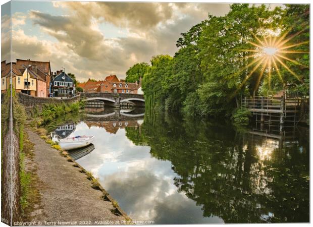 Majestic Riverside Landscape Canvas Print by Terry Newman