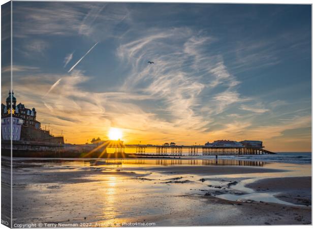 A Majestic Sunset at Cromer Pier Canvas Print by Terry Newman