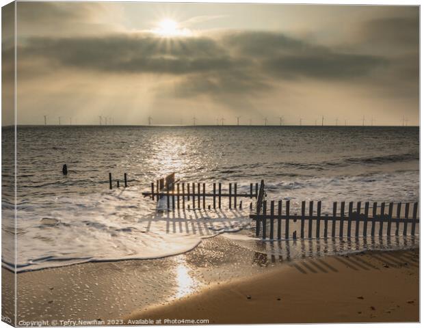 Golden Sunrise at Caister Canvas Print by Terry Newman