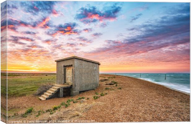 Sunrise Colours at Landguard Canvas Print by Terry Newman