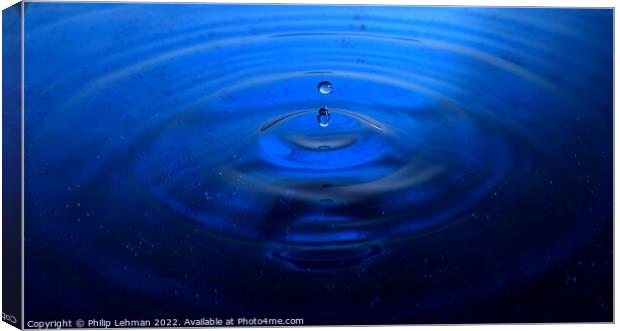 Blue Water Drops (18B) Canvas Print by Philip Lehman
