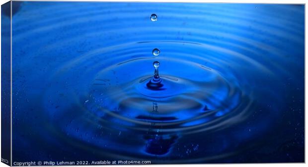 Blue Water Drops (15B) Canvas Print by Philip Lehman