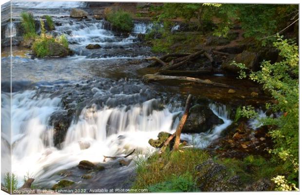 Willow River Falls Aug 23rd (26A) Canvas Print by Philip Lehman