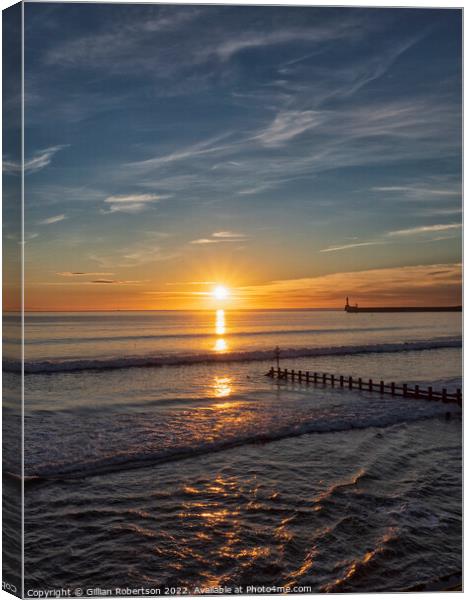 Aberdeen Beach Sunrise, taken on a beautiful calm  Canvas Print by Gillian Robertson